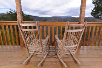 Pigeon Forge Cabin Rental Outdoor Rockers Overlooking a Mountain View